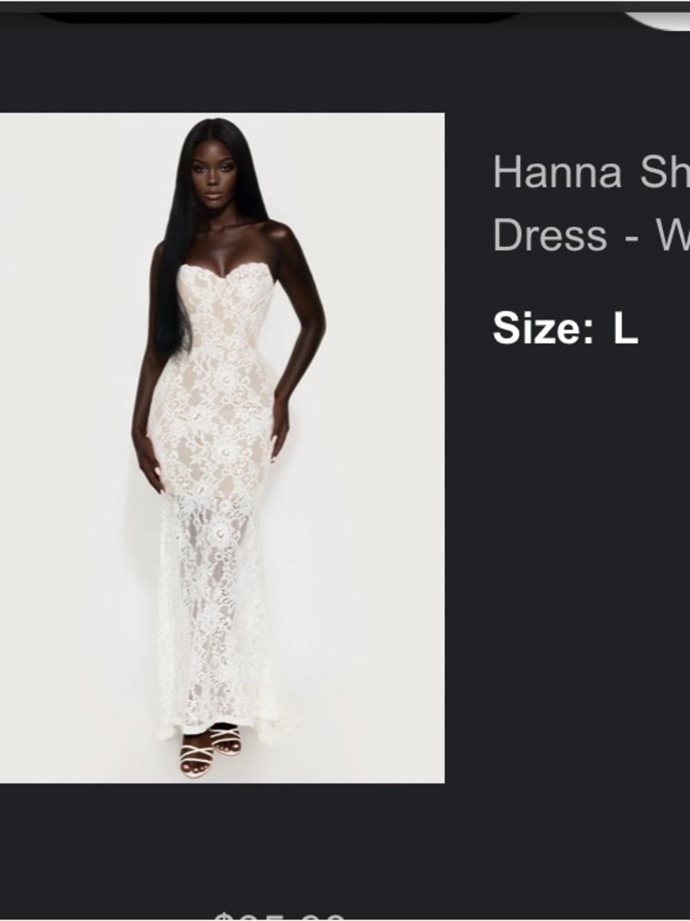 🤍FASHION NOVA White Lace Strapless Dress Overlay🤍